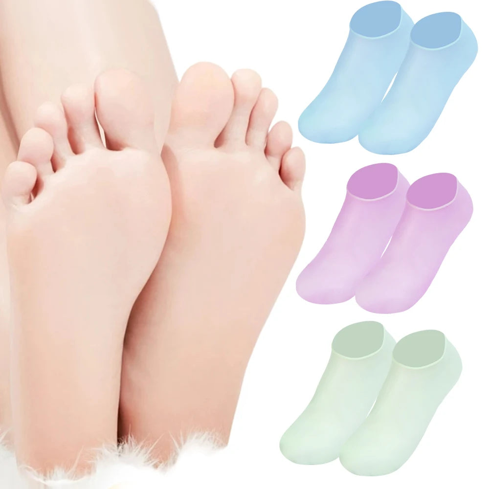1/3pairs Silicone Moisturizing Foot Socks Anti Cracking Dry Dead Skin Foot Spa Tools Reusable Gel Stocking Protective Feet Cover