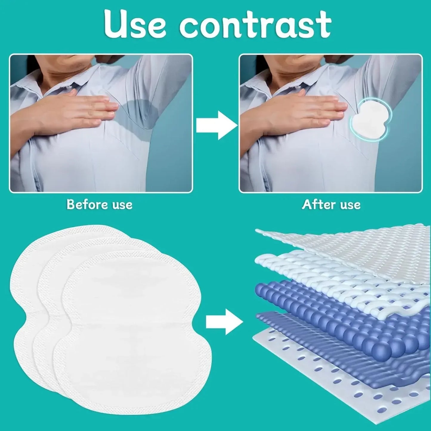 10/300pcs Unisex Summer Sweat Pads Deodorants Underarm Anti Perspiration Sweat Pads Disposable Armpit Absorb Useful Shield Pads