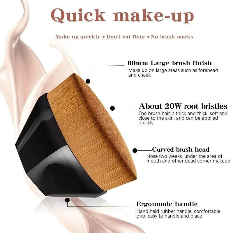 1-5pcs Hexagonal Makeup Brush, Flawless Foundation Make-Up Brush, Suitable For Liquid Makeup Brush Set, Women'S Soft Cosmetics